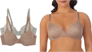 ELLEN TRACY Everyday T-Shirt Bra with Underwire - Adjustable Straps - 2-Pack Multipack