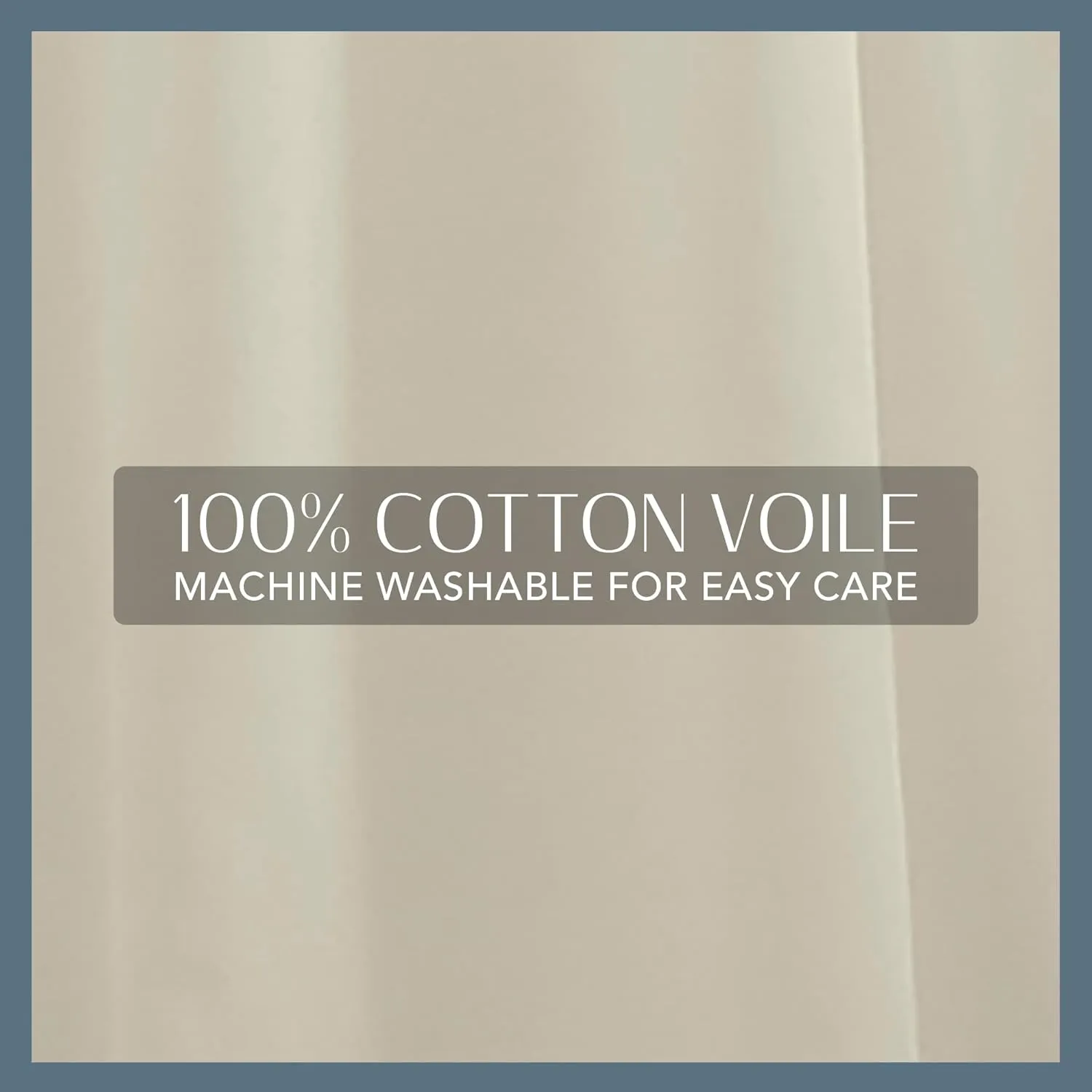 Elrene Home Fashions Asher Cotton Voile Sheer Curtain Panel, Single Panel, 52 in x 84 in (1 Panel), Ivory