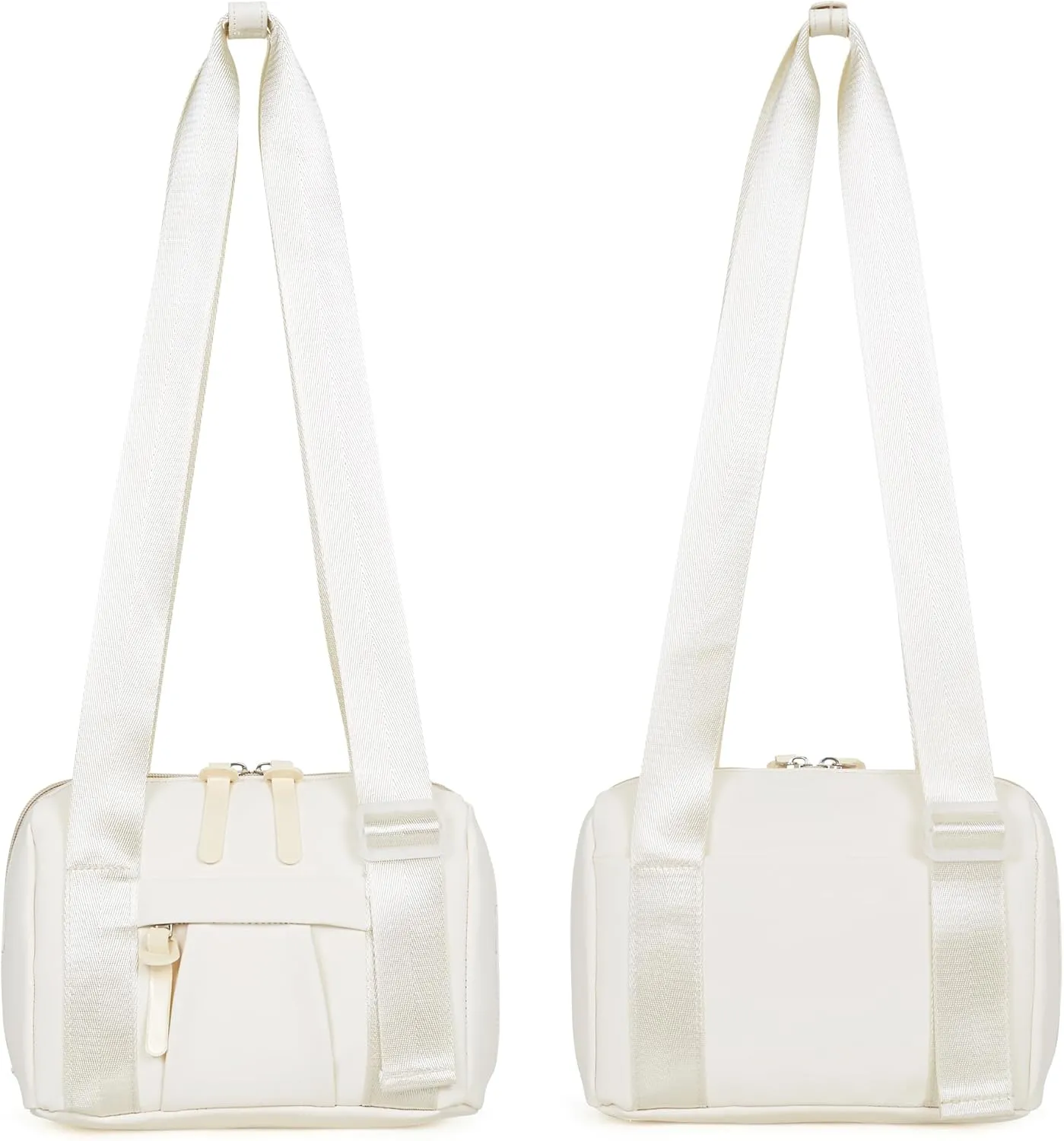 Everyday Mini Gym Bag for Women, Small Tote with Zipper Compartment & Key Ring Clip, Waterproof Travel Duffle Cute Workout Sports Carry On with Longer Shoulder Strap, Easy to Clean - Beige