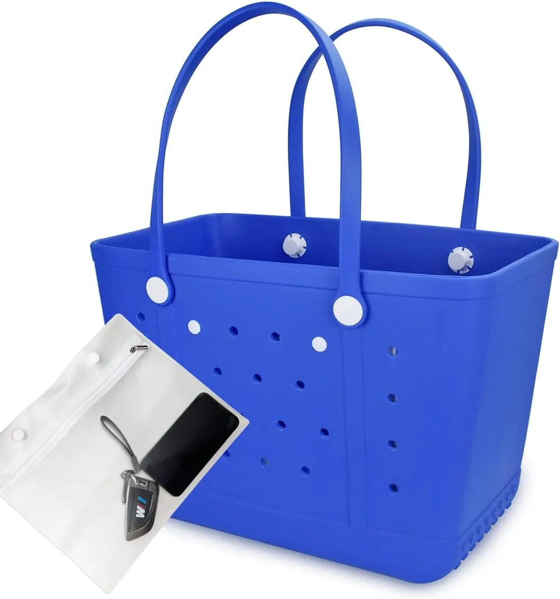 Extra Large Rubber Tote Bag Beach Bag, Washable Durable Open Beach Tote Bag, Travel Totes Bag for Pool Boat Sports