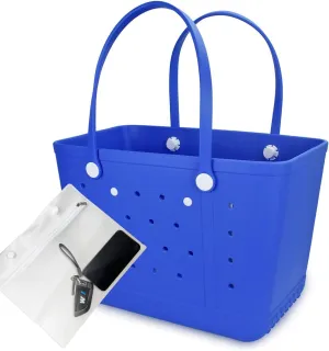 Extra Large Rubber Tote Bag Beach Bag, Washable Durable Open Beach Tote Bag, Travel Totes Bag for Pool Boat Sports
