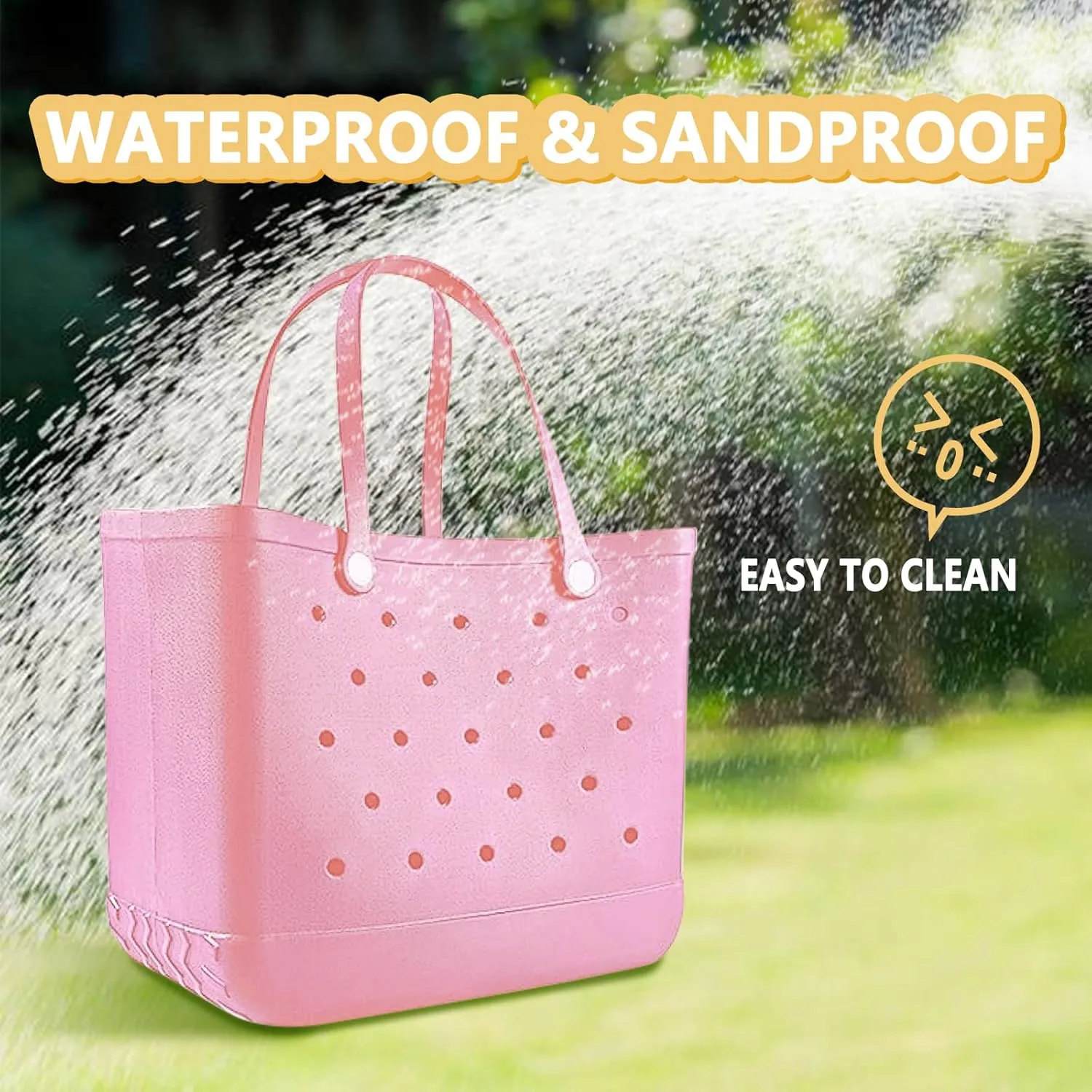Extra Large Rubber Tote Bag for Women & Men, Waterproof Lightweight Travel X-Large Beach Bag for Boat & Pool
