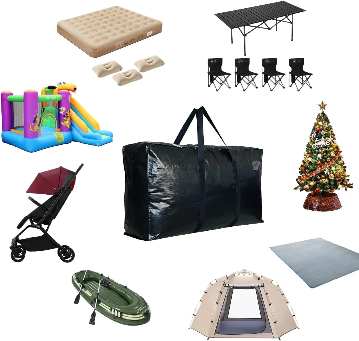 Extra Large Storage Duffle Bag for Travel, Black Oversized Giant Big Traveling Duffle Bag