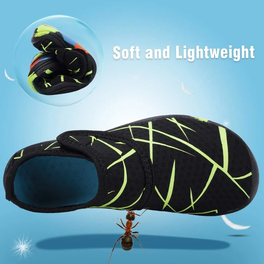 FANTURE Girls & Boys Water Shoes Lightweight Comfort Sole Easy Walking Athletic Slip on Aqua Sock(Toddler/Little Kid/Big Kid)