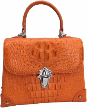 Fashion CHIC Designer Genuine Crocodile Leather Women's Small Plum Purse Real Alligator Skin Ladies Female Studs Handbag