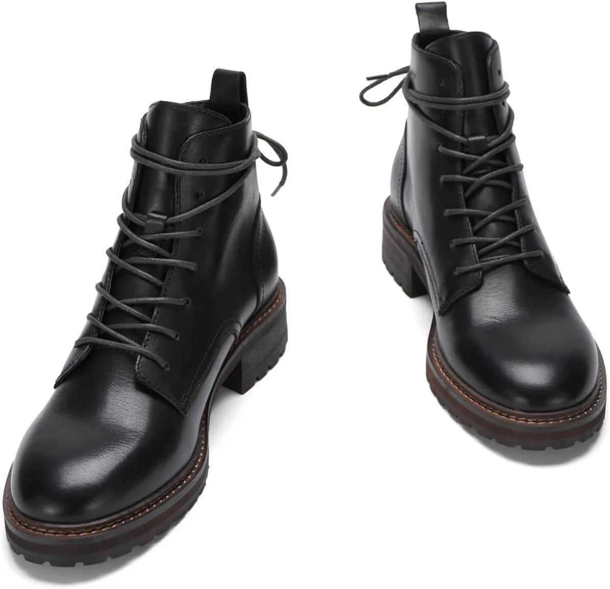 Fashionable Women's Low Heel Ankle Boots - Easy Slip on ，Stylish and Comfortable Flat Booties for Women