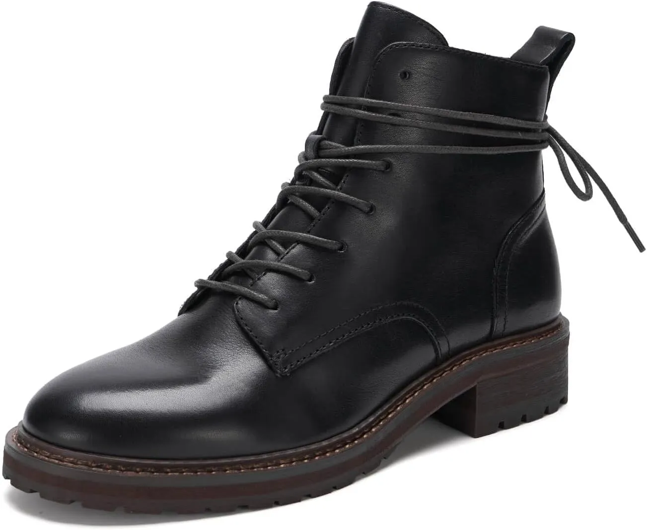 Fashionable Women's Low Heel Ankle Boots - Easy Slip on ，Stylish and Comfortable Flat Booties for Women