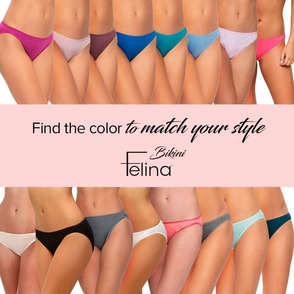 Felina Smooth Low Rise Bikini Panties - Seamless Underwear for Women, Panties for Women (5-Pack)