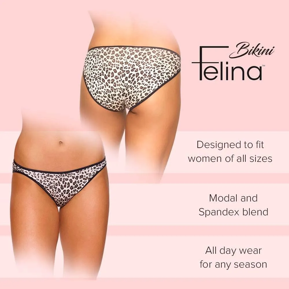 Felina Smooth Low Rise Bikini Panties - Seamless Underwear for Women, Panties for Women (5-Pack)