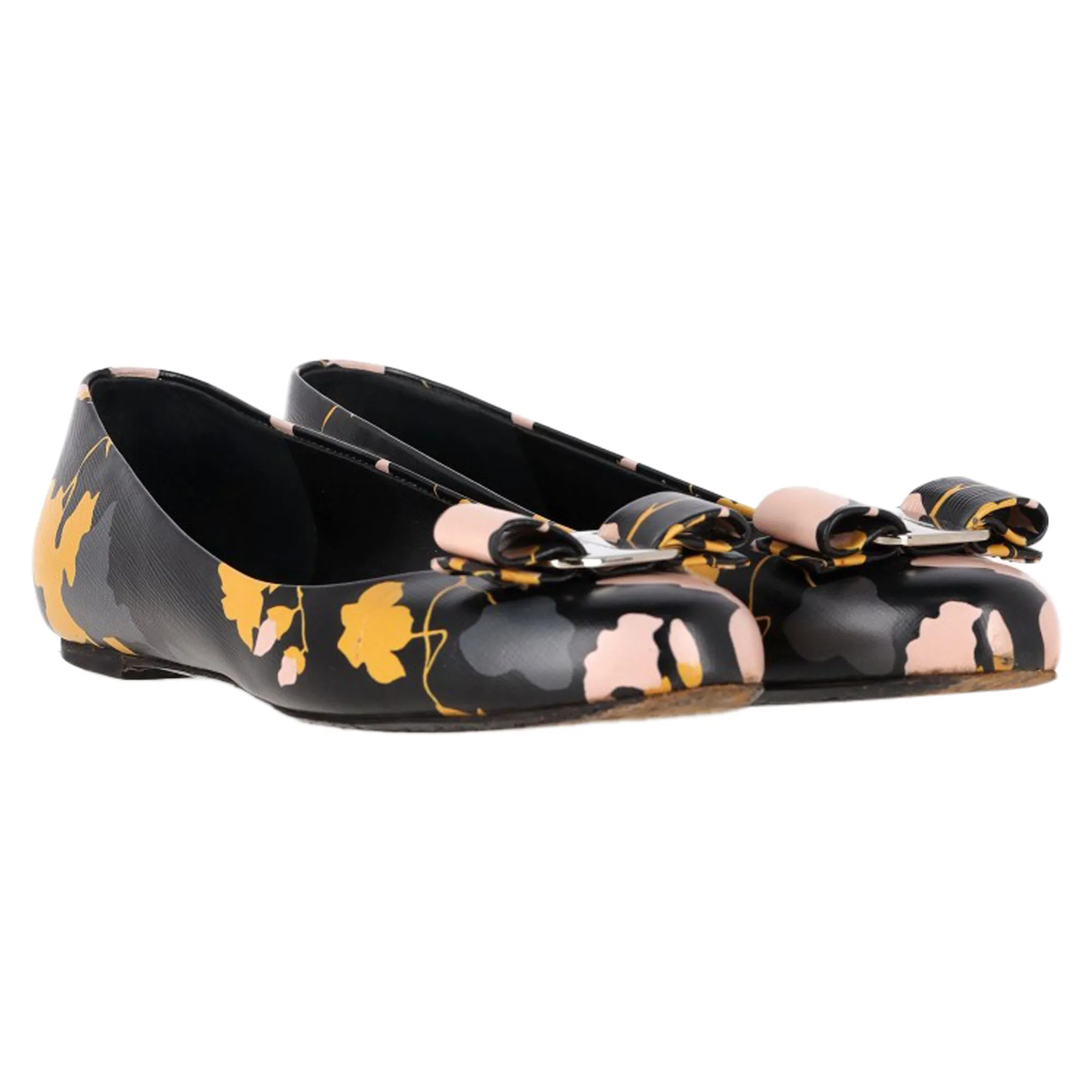 Ferragamo Varina Ballet Flats in Floral Print Leather