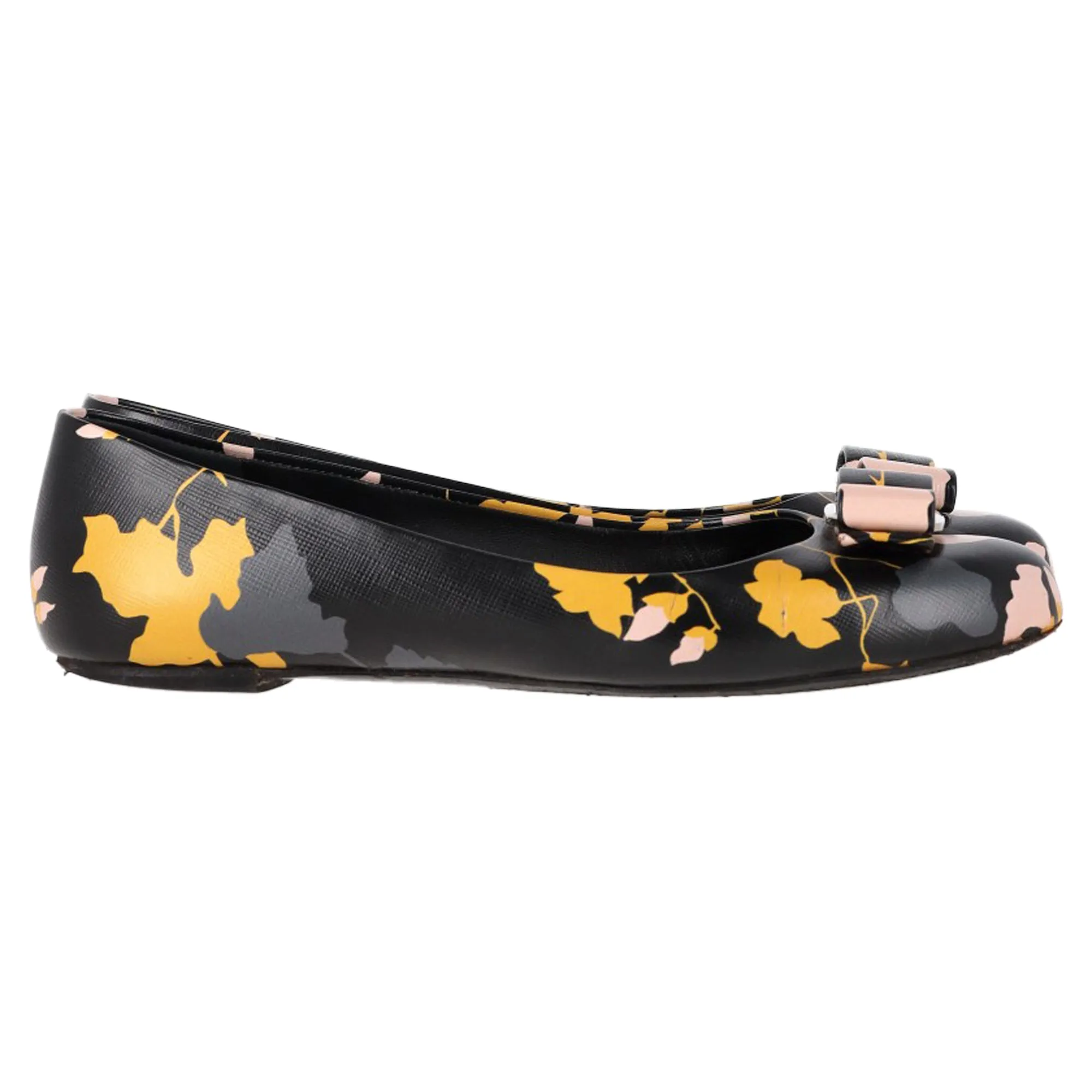 Ferragamo Varina Ballet Flats in Floral Print Leather