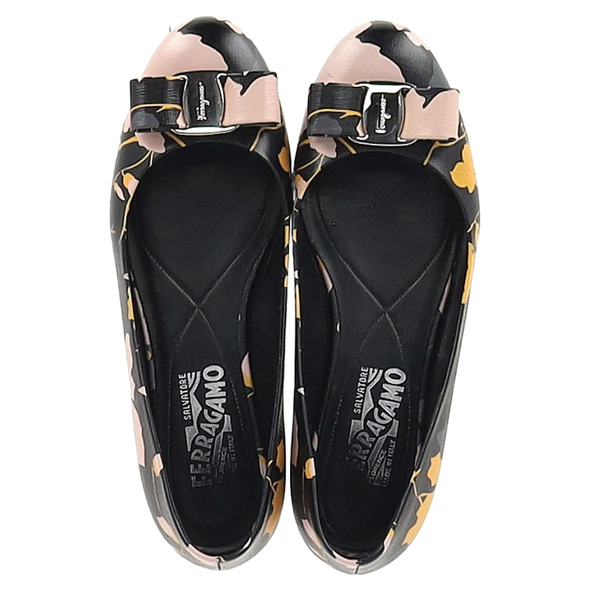 Ferragamo Varina Ballet Flats in Floral Print Leather