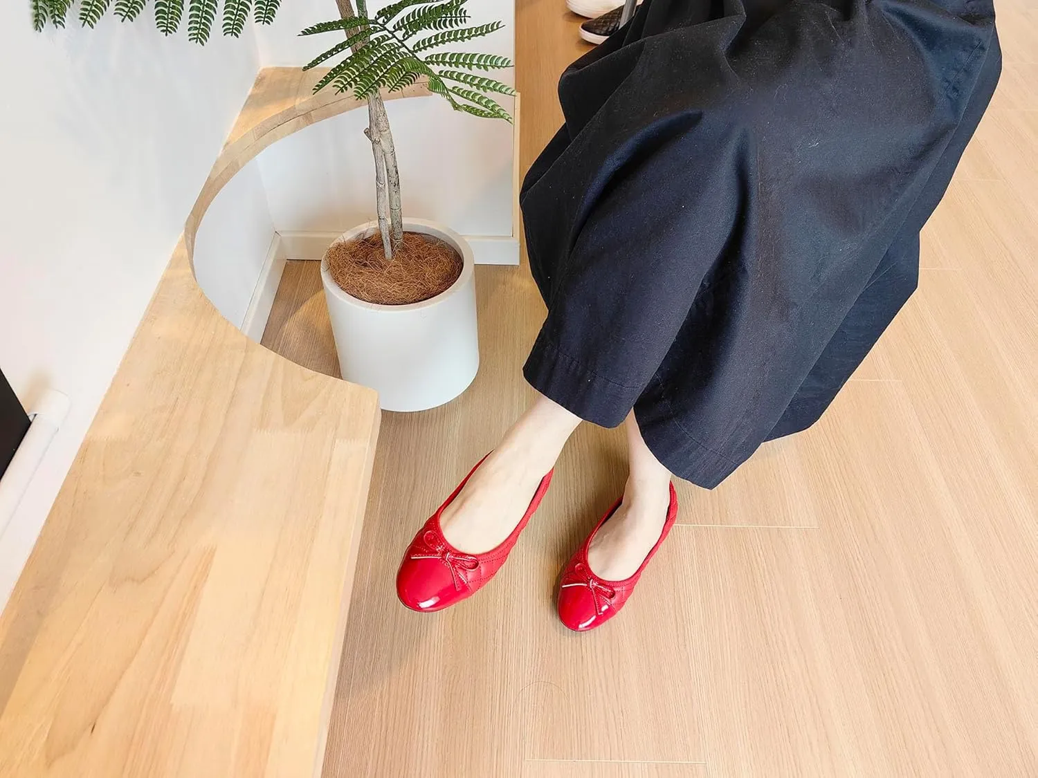 FEVERSOLE Women's Bow Tie Fashion Dress Slip On Shoes Round Toe Ballet Flat