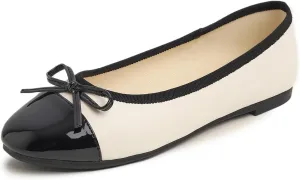 FEVERSOLE Women's Bow Tie Fashion Dress Slip On Shoes Round Toe Ballet Flat