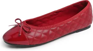 FEVERSOLE Women's Bow Tie Fashion Dress Slip On Shoes Round Toe Ballet Flat