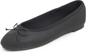 FEVERSOLE Women's Bow Tie Fashion Dress Slip On Shoes Round Toe Ballet Flat
