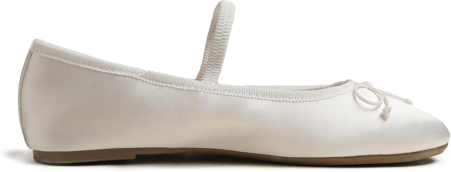 FEVERSOLE Women's Mary Jane Fashion Round Toe Easy Buckle Slip On Flats