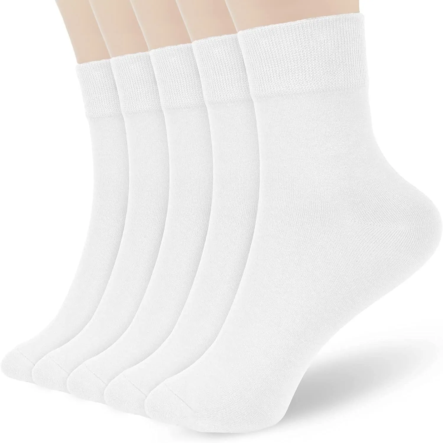 FGZ Women Thin Cotton Socks, Soft Cotton Bootie Socks Women Above Ankle Crew Socks 5-10 Pairs