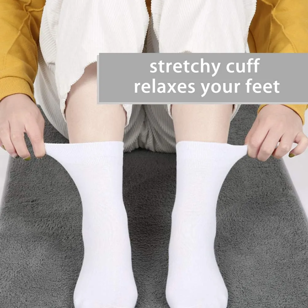 FGZ Women Thin Cotton Socks, Soft Cotton Bootie Socks Women Above Ankle Crew Socks 5-10 Pairs