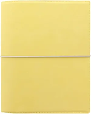 Filofax Domino Soft Organizer, A5 Size, Lemon - Smooth, Leather-Look, Grain Effect, Tactile, Six Rings, Week-to-View Calendar Diary, Multilingual, 2025 (C022606-25)