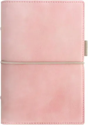 Filofax Domino Soft Organizer, Personal Size, Pale Pink - Smooth, Leather-Look, Grain Effect, Tactile, Six Rings, Week-to-View Calendar Diary, Multilingual, 2025 (C022577-25)