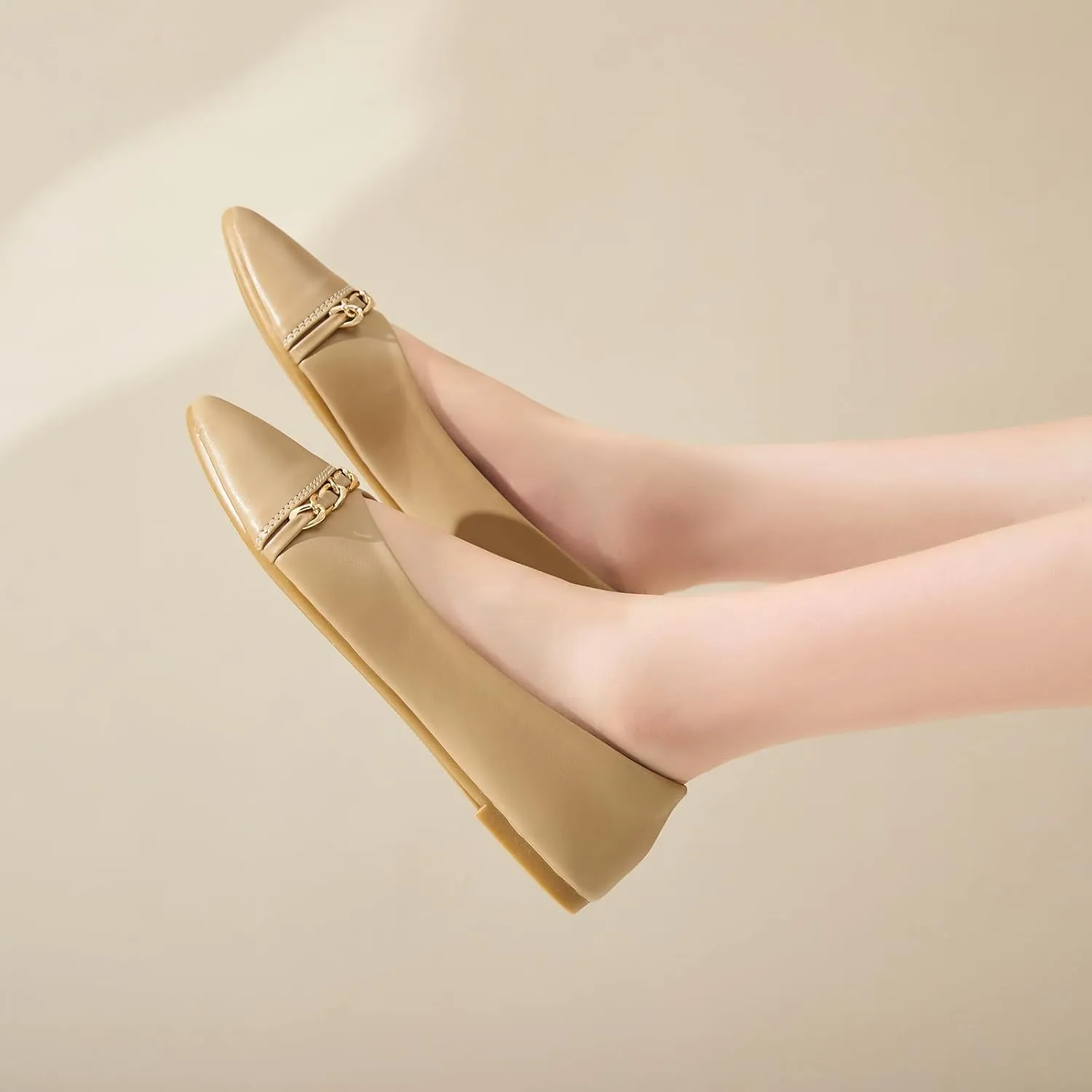 FINIWOR Ballet Flat Shoes for Womens,PU Leather Womens Loafers,Women Pointed Toe Dress Flat Shoes Casual, Comfortable Slip on Flats Shoes Women