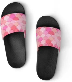 Fish Scale Print Slides Man Home Sandal Women Non Slip Bath Open Toe Shoe Casual Pool Shoes Beach Flat Slide Sandals