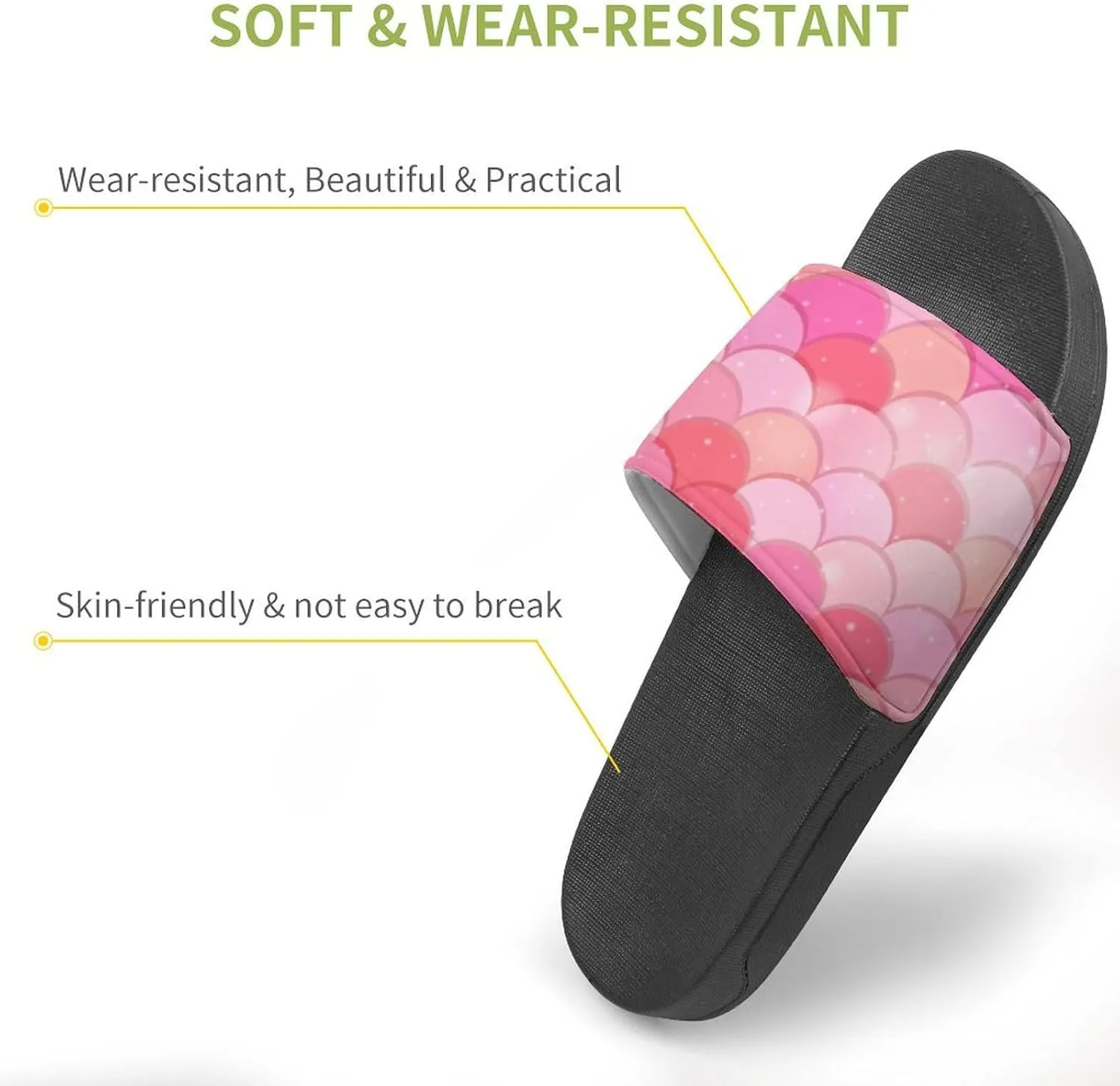 Fish Scale Print Slides Man Home Sandal Women Non Slip Bath Open Toe Shoe Casual Pool Shoes Beach Flat Slide Sandals
