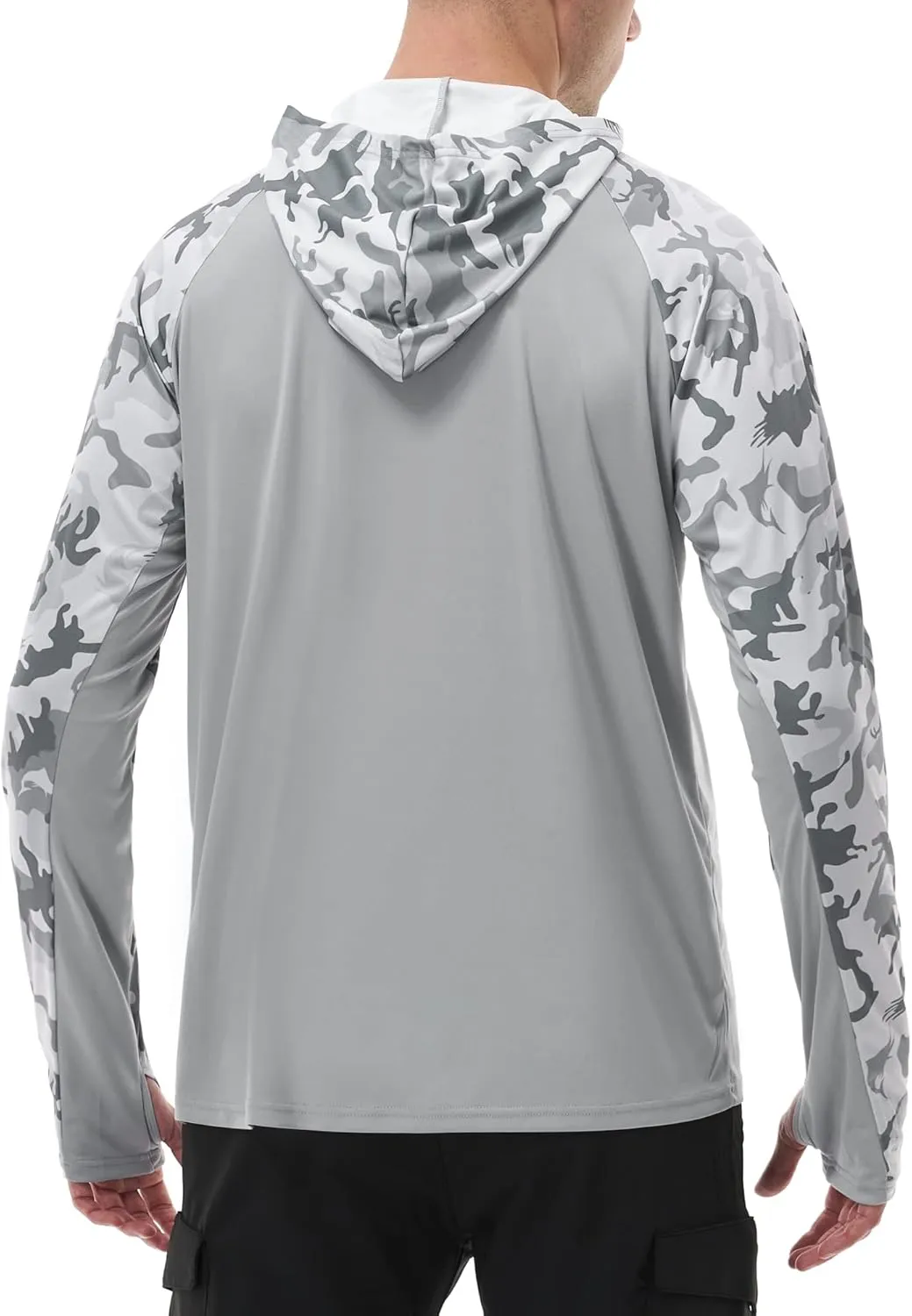 FISHEAL Men's Performance Fishing Hoodie Shirt with Thumbholes - UPF 50 Sun Protection Camo Long Sleeve Shirts Quick-Dry