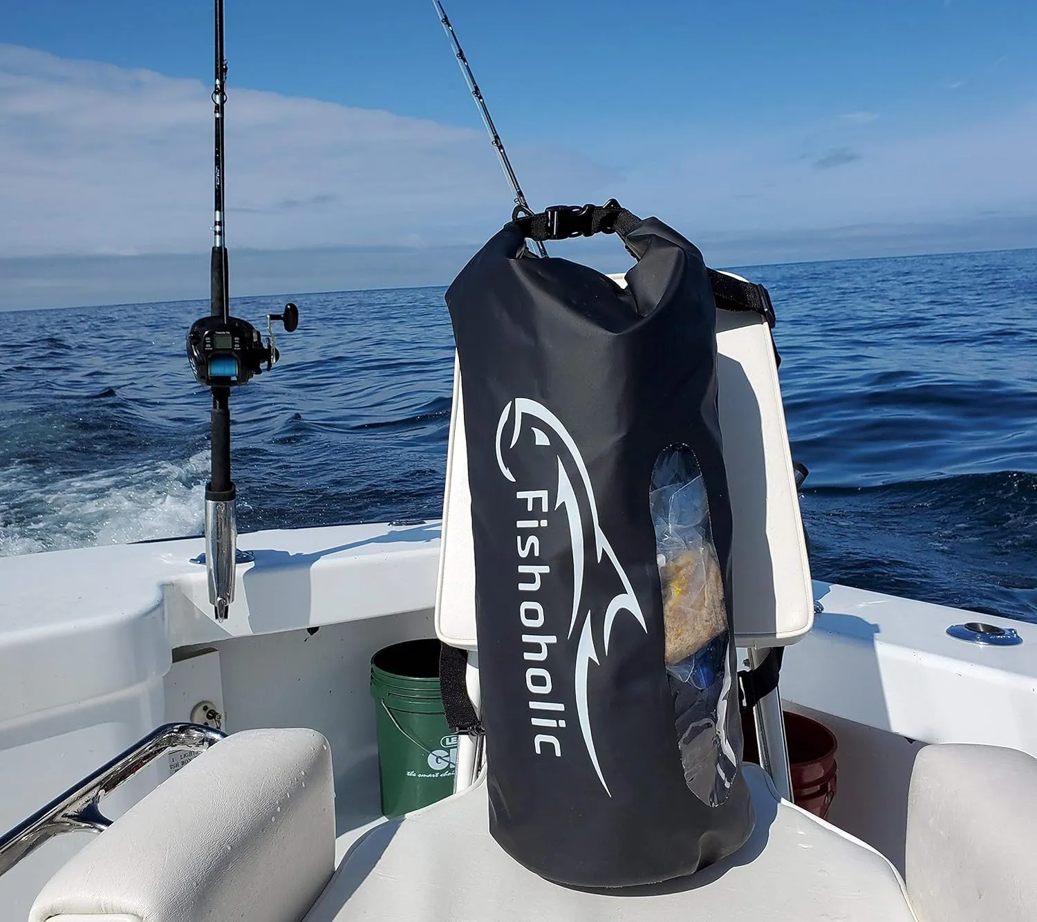 Fishoholic Dry Bag - Waterproof Gear Bags - Fail-Safe Snap - Made Tough & Durable for Kayaking Boating Fishing Hiking Camping Paddle Board & Tailgaiting