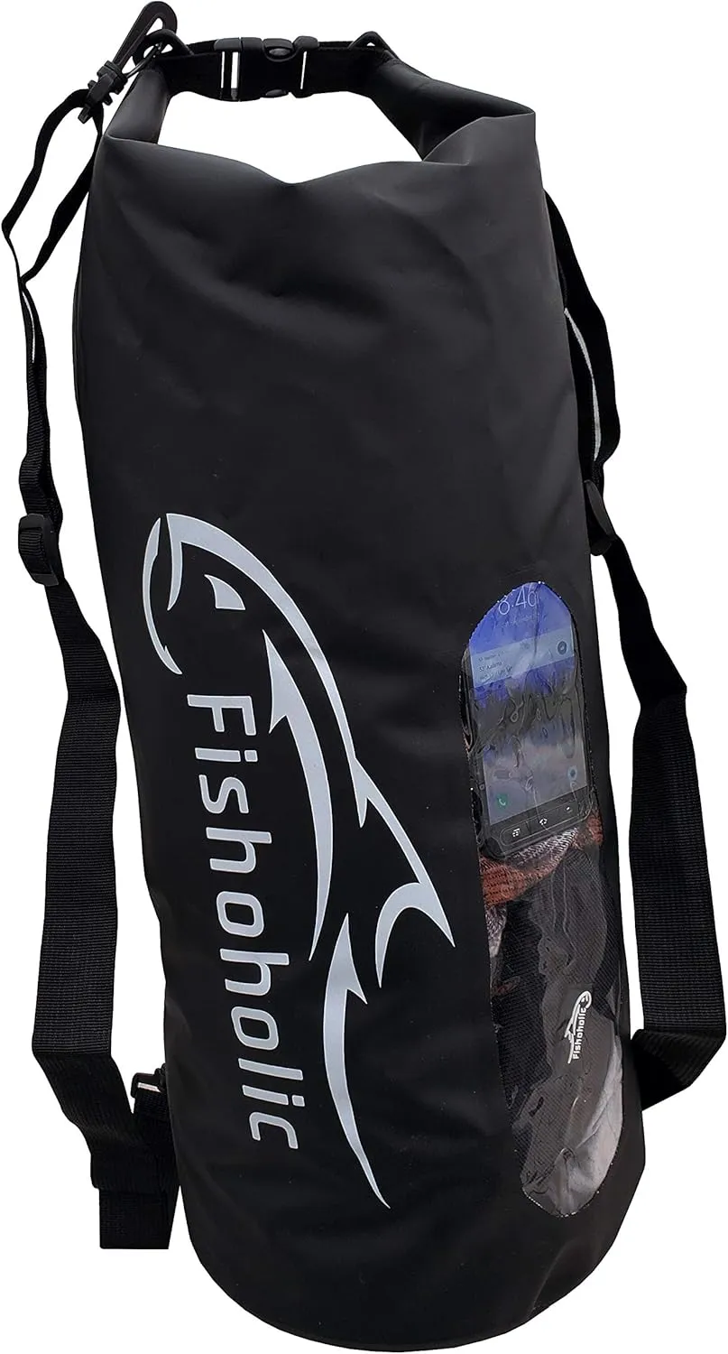 Fishoholic Dry Bag - Waterproof Gear Bags - Fail-Safe Snap - Made Tough & Durable for Kayaking Boating Fishing Hiking Camping Paddle Board & Tailgaiting
