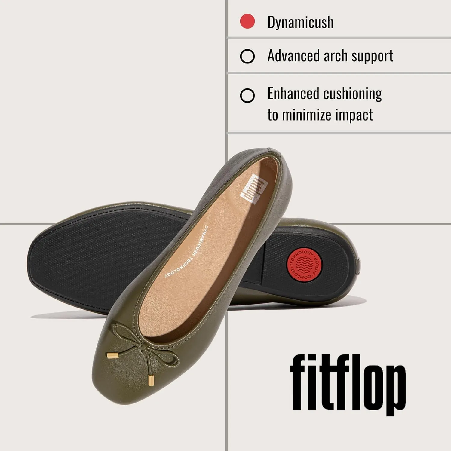 FitFlop Women's Delicato Bow Soft Leather Ballerinas Ballet Flat
