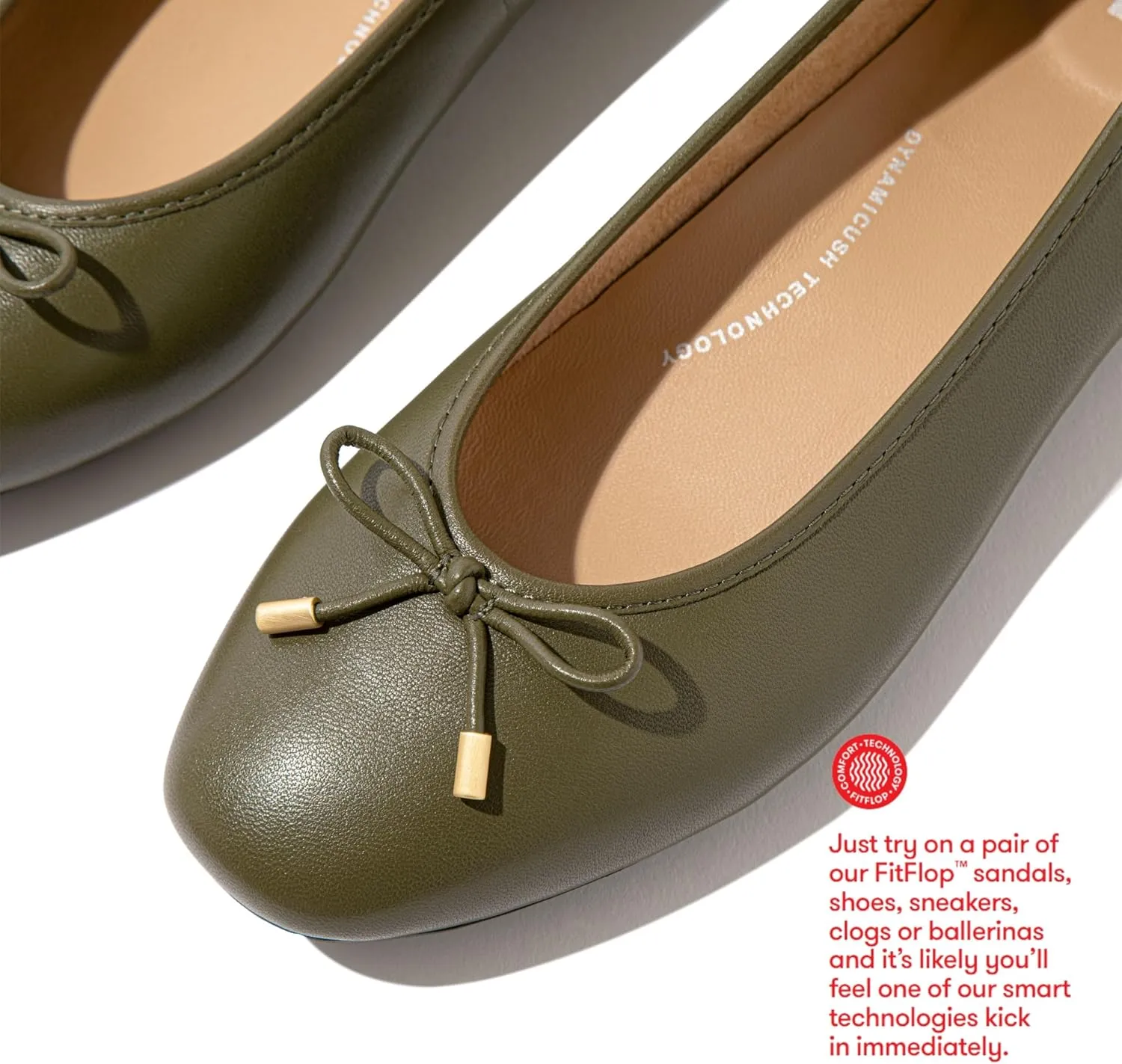FitFlop Women's Delicato Bow Soft Leather Ballerinas Ballet Flat