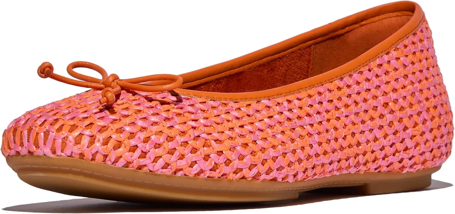 FitFlop Women's Delicato Bow Woven Ballet Flats