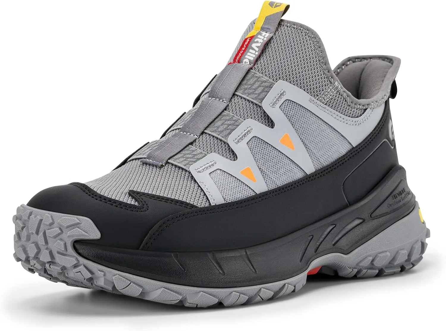 FitVille Men's Extra Wide Sneakers, Grey, Slip-On, Soft Comfortable, Arch Support, Wide Toe Box, Slip Resistant, Hiking, Walking, Running Shoes