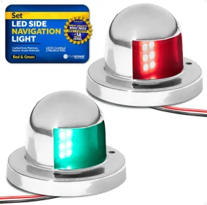 Five Oceans Boat Navigation Lights - LED Bow Light, Navigation Lights for Boats LED Red and Green, Boat Lights Navigation Horizontal Mount Sidelight, 12V, USCG Rules 2NM - FO4431-C1