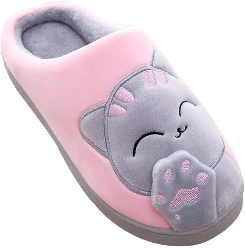 FJWYSANGU Womens & Mens Memory Foam Fuzzy Warm Slip On House Slippers - Cute Animal Slippers - Soft Plush Home Shoes - Indoor & Outdoor