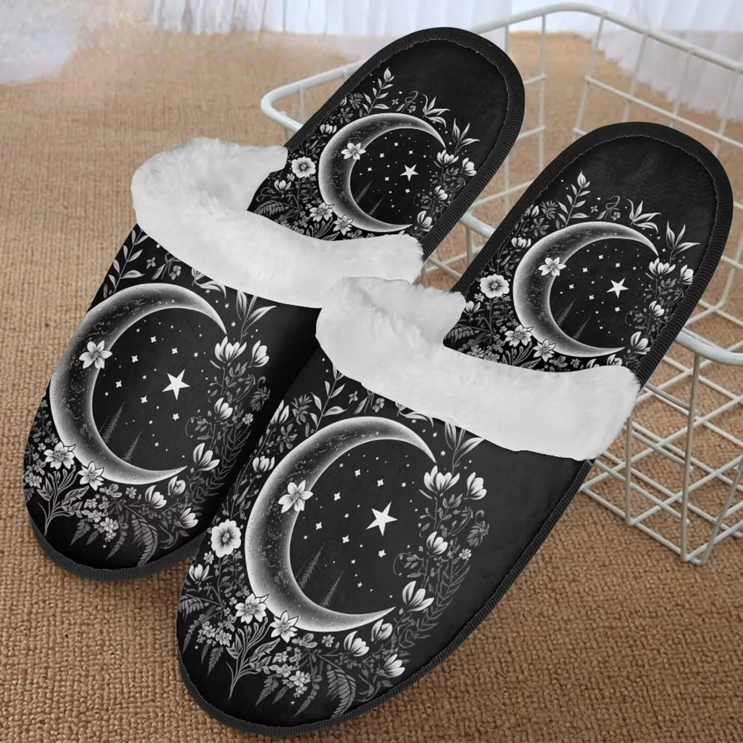 Flashideas House Slippers for Woman Fuzzy Keep Warm for Winter Indoor Soft Cushion Non-slip Fluffy Slides Slippers
