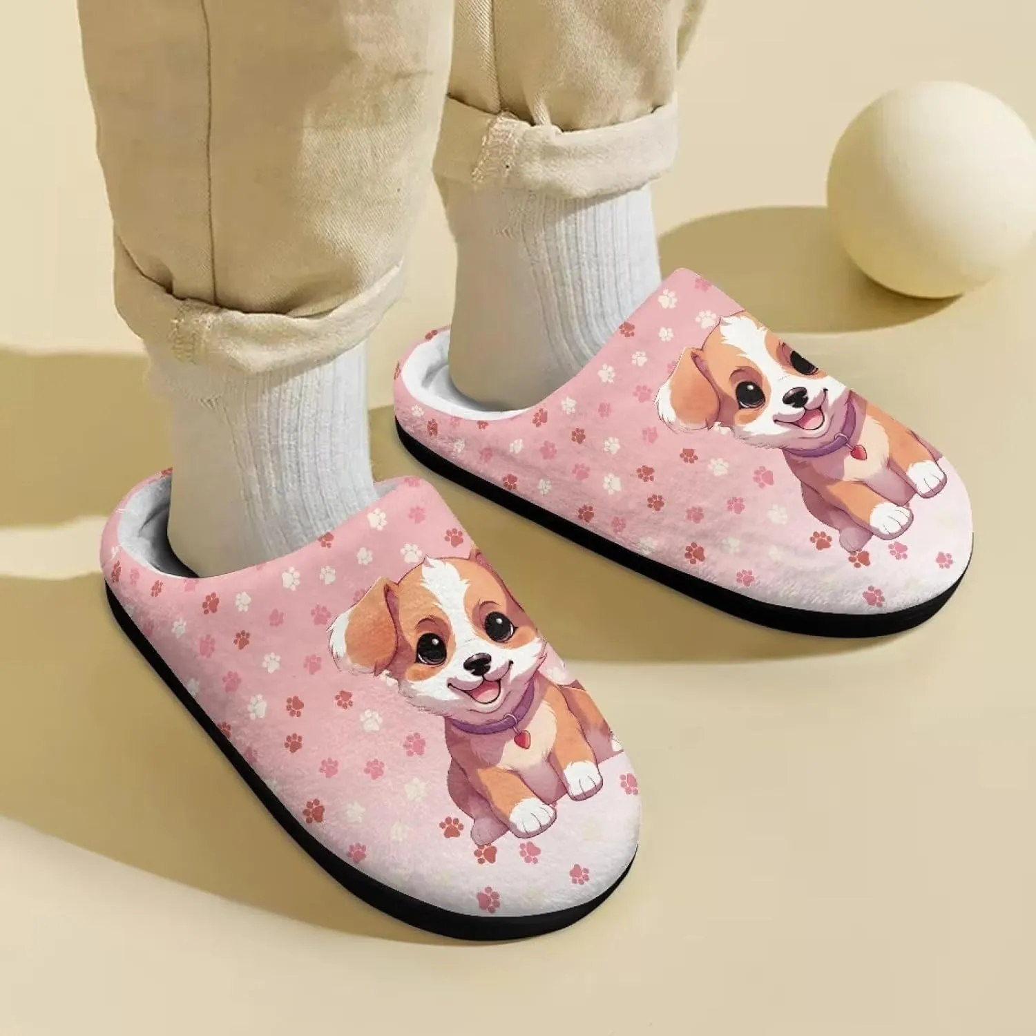 Flashideas Toddler Slippers Kids Fur Lined Warm Slip On Home Slippers Soft Plush Slippers