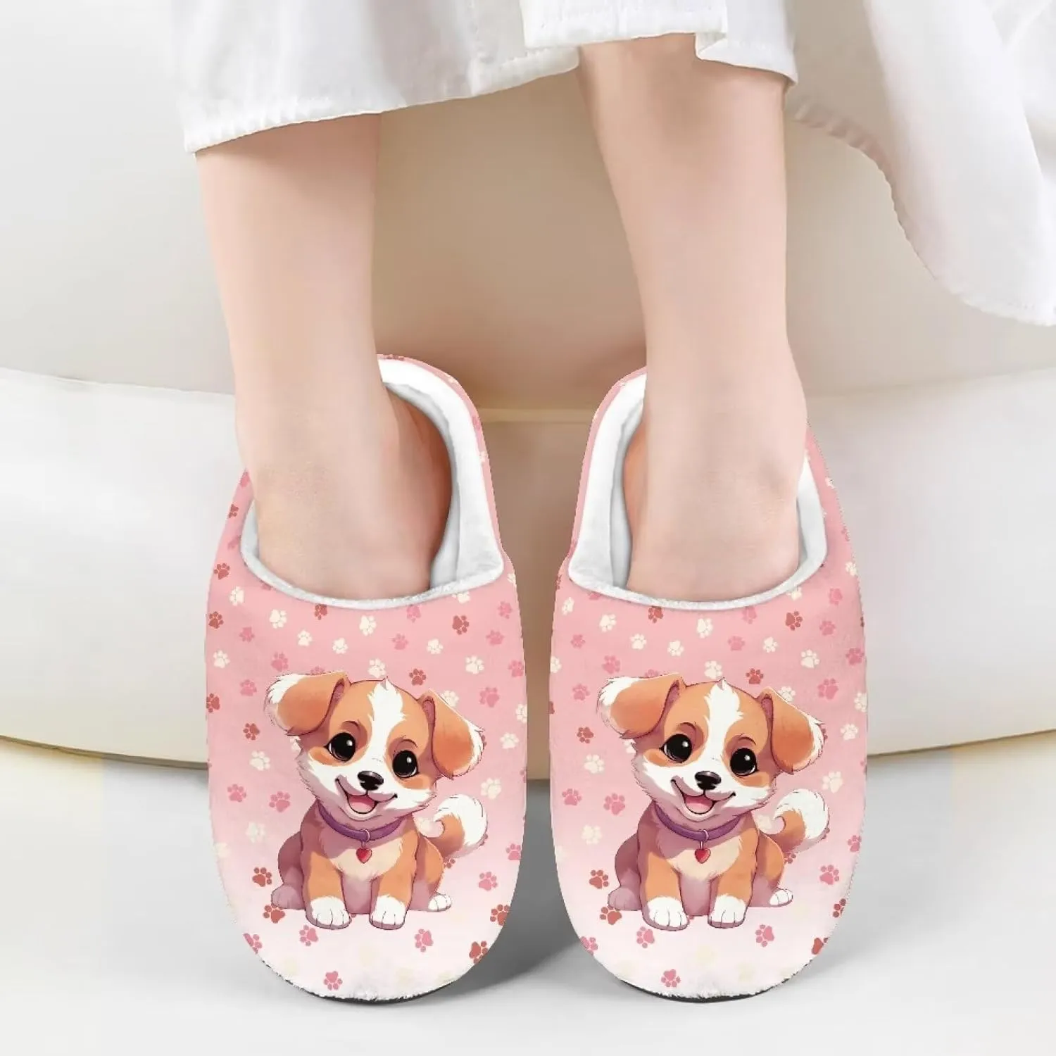 Flashideas Toddler Slippers Kids Fur Lined Warm Slip On Home Slippers Soft Plush Slippers