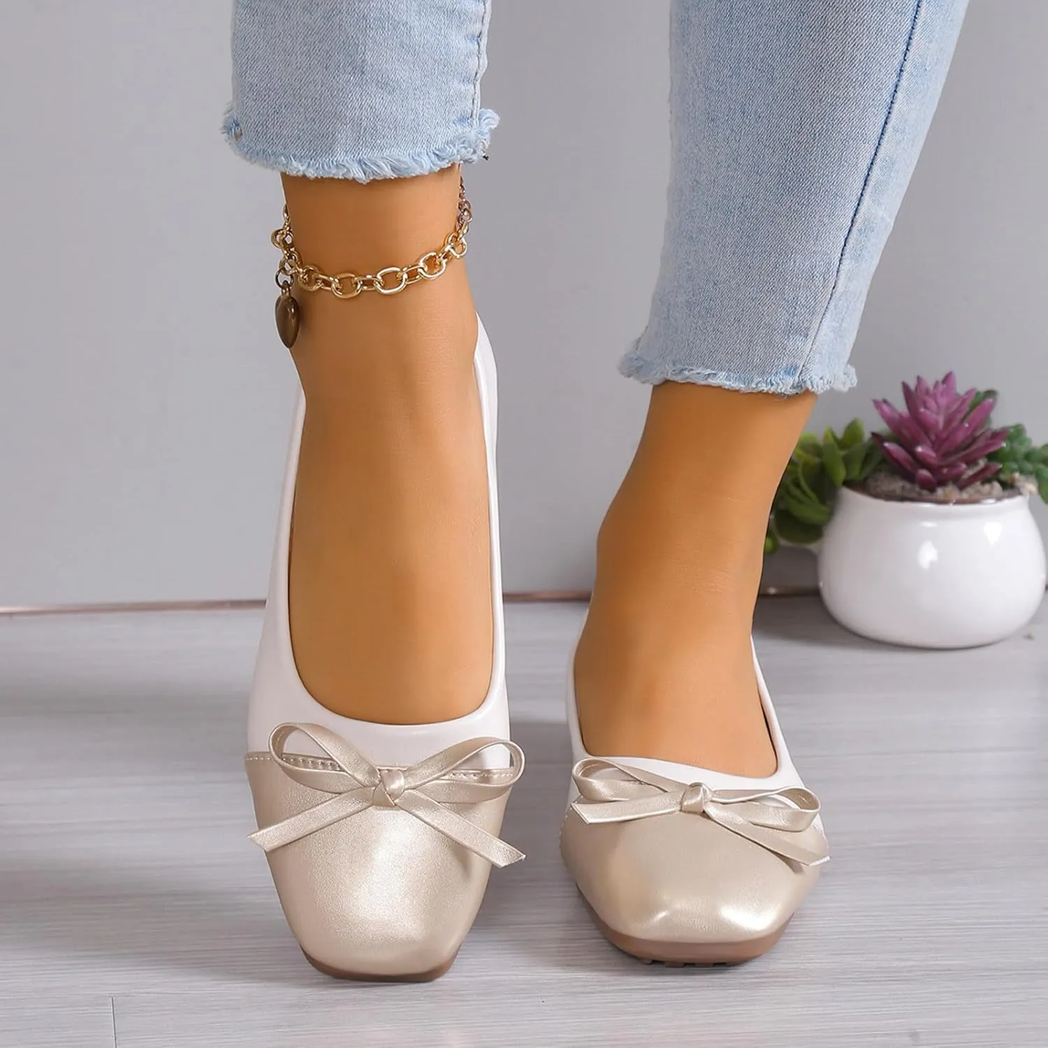 Flat Shoes for Women Dressy Work Shoes Ballet Flats Comfortable Slip On Loafers Round Toe Office Shoe Flat Dress Shoe