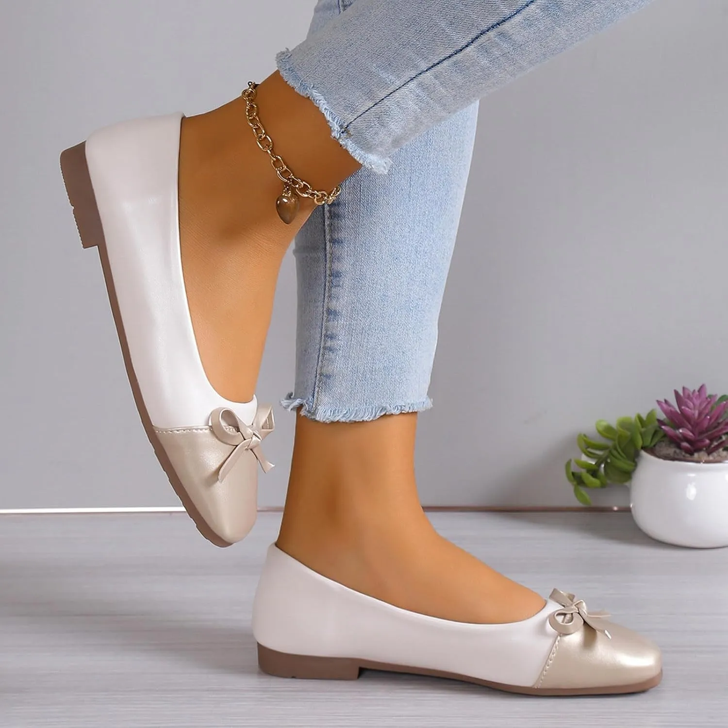 Flat Shoes for Women Dressy Work Shoes Ballet Flats Comfortable Slip On Loafers Round Toe Office Shoe Flat Dress Shoe