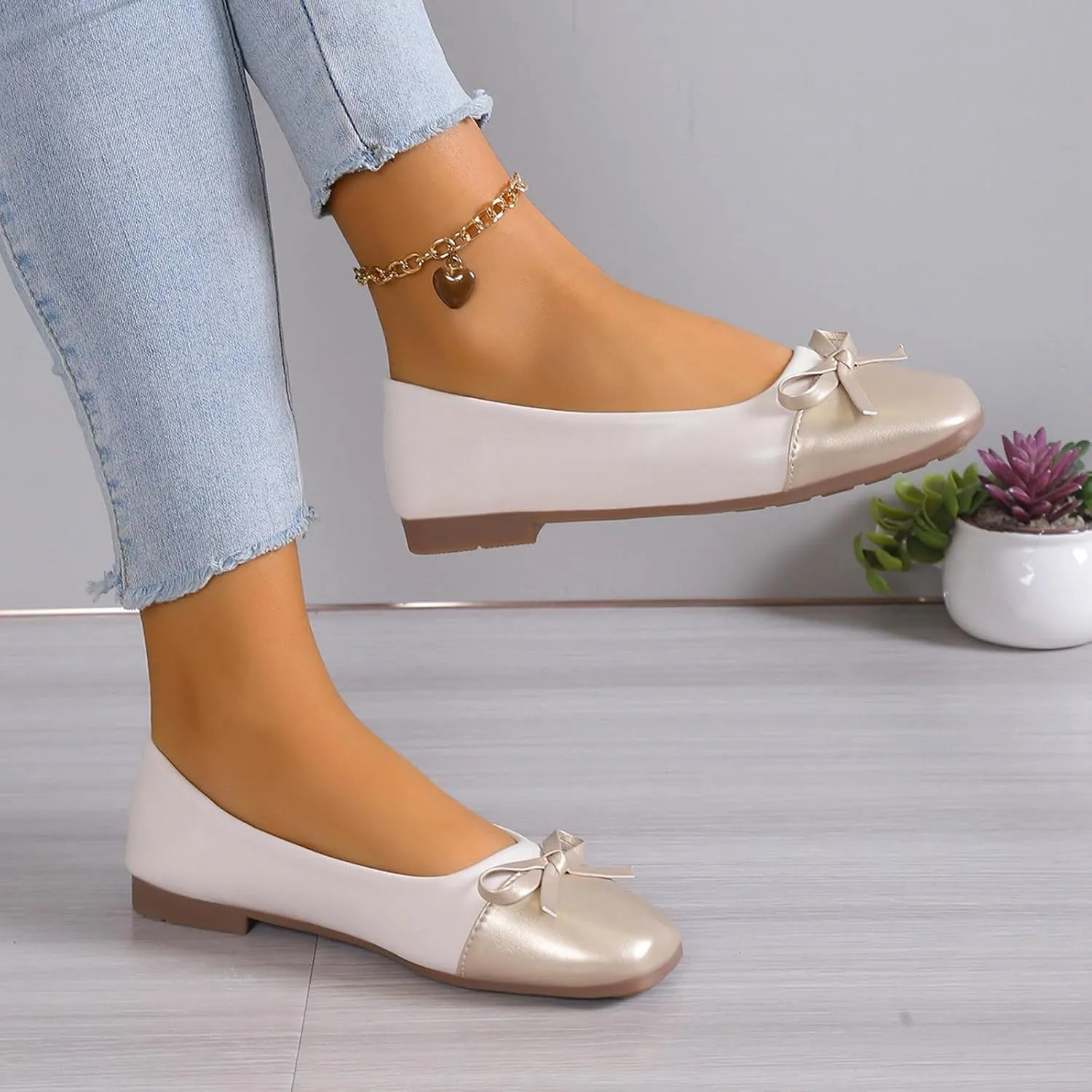 Flat Shoes for Women Dressy Work Shoes Ballet Flats Comfortable Slip On Loafers Round Toe Office Shoe Flat Dress Shoe