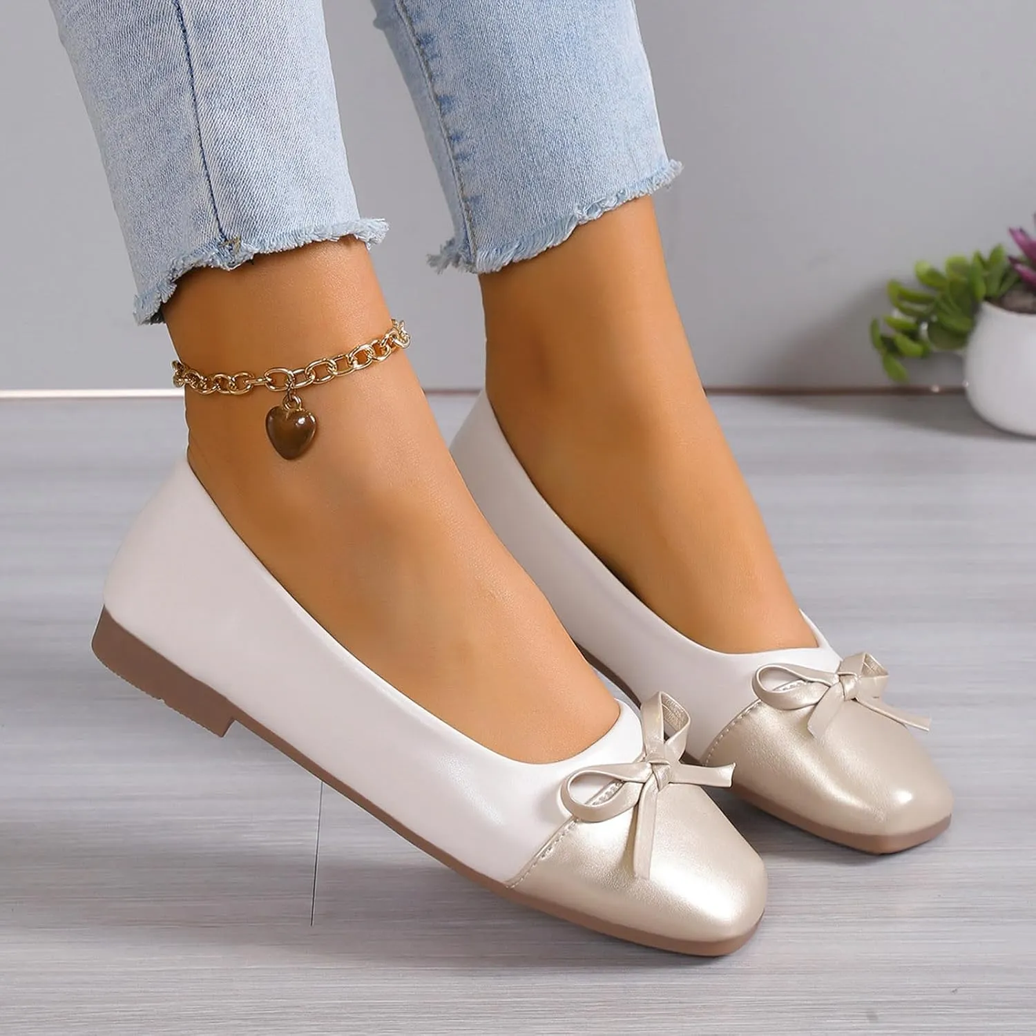 Flat Shoes for Women Dressy Work Shoes Ballet Flats Comfortable Slip On Loafers Round Toe Office Shoe Flat Dress Shoe