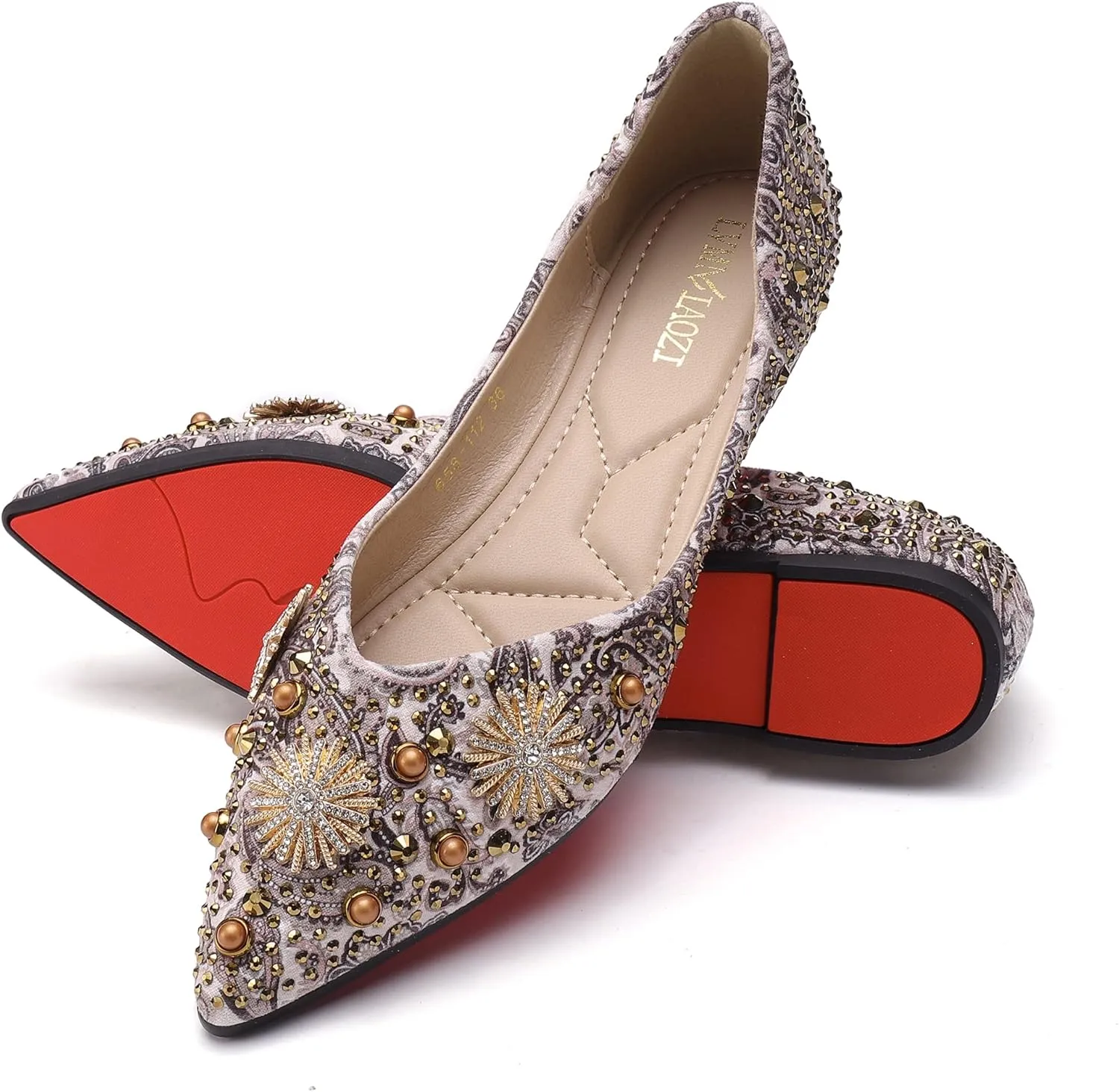 Flats for Women Pointed Toe Fashion Wedding Shoes Work Casual Slip-On Dress Shoes Women Comfortable Dressy Flat