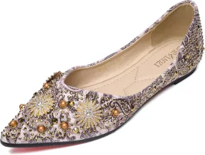 Flats for Women Pointed Toe Fashion Wedding Shoes Work Casual Slip-On Dress Shoes Women Comfortable Dressy Flat