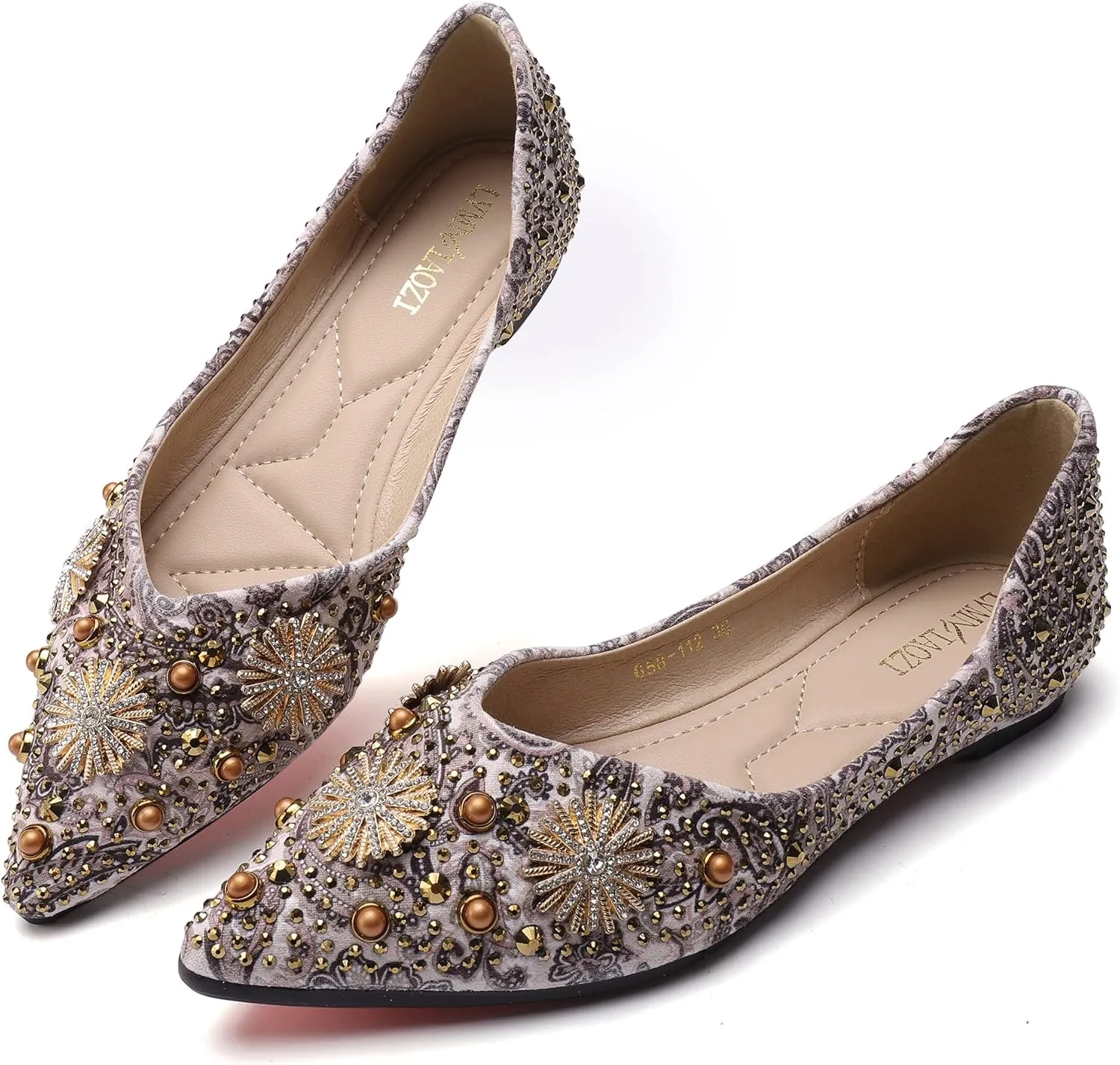 Flats for Women Pointed Toe Fashion Wedding Shoes Work Casual Slip-On Dress Shoes Women Comfortable Dressy Flat