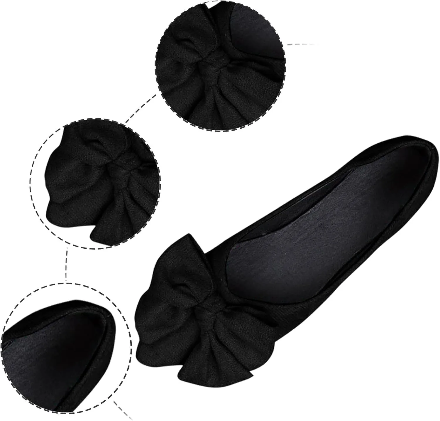 Flats for Women Pointed Toe Slip On Shoes Comfortable Flat Shoes Suede Ballet Flats Dress Shoe