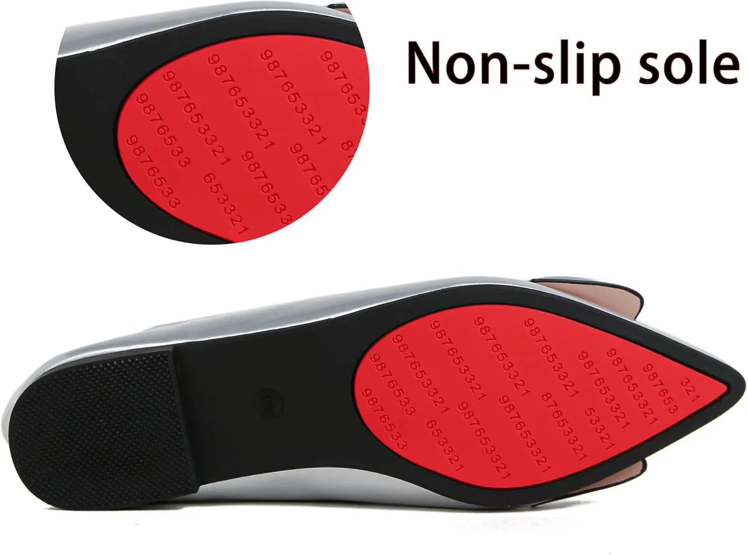 Flats Shoes Women Leather Comfortable Pointed Toe Dress Shoes Bow Memory Foam Insole Slip on Work Flats for Women