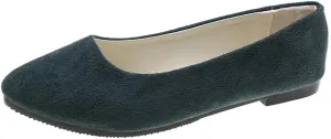 Flats Women's Shoes Pointed Toe Faux Suede Flat Walking Shoes Ladies Casual Flats Comfortable Soft-Soled Slip On Loafers Low Heels Ballet Flats Classic Dressy Shoes Office Work Party
